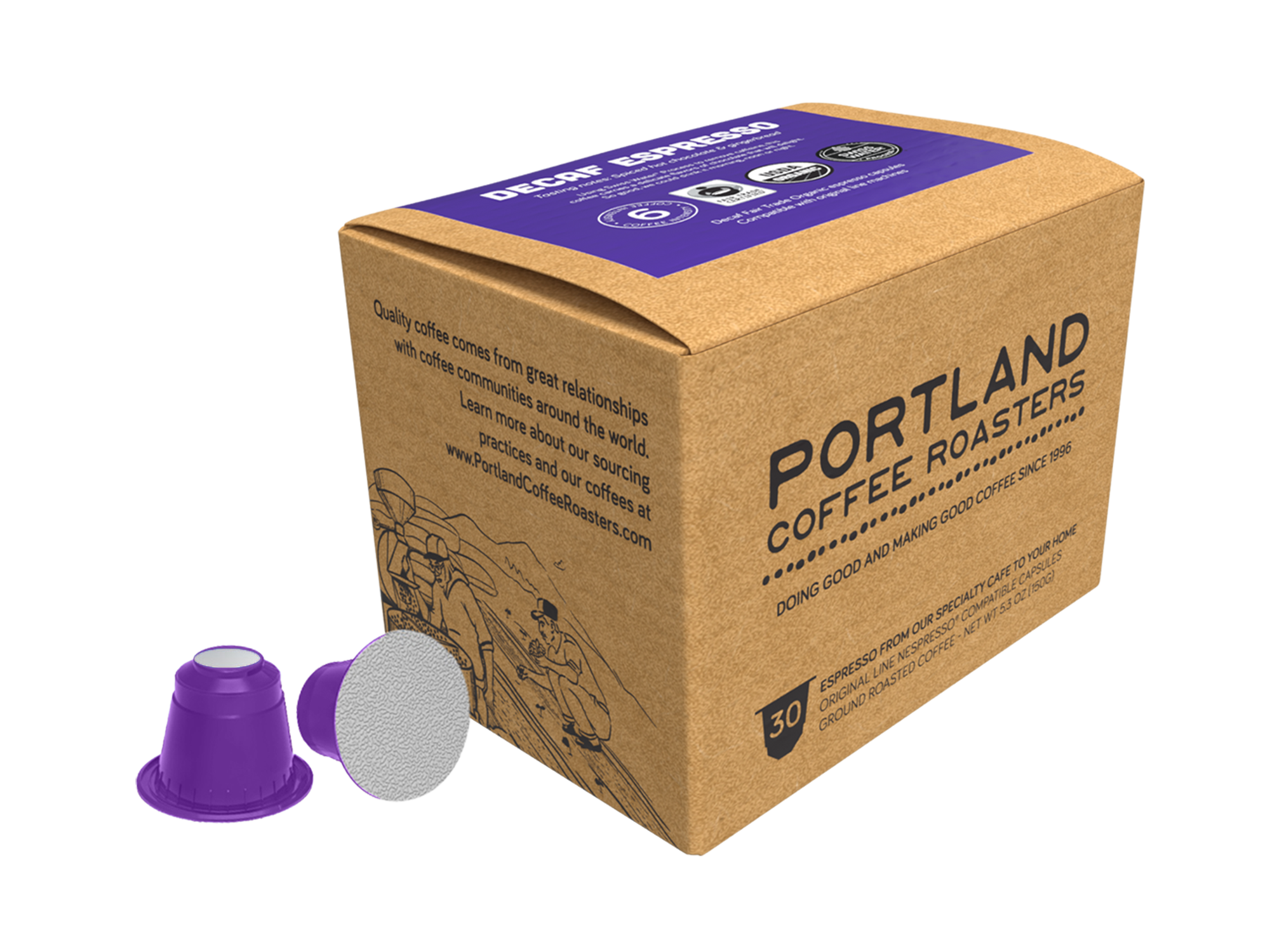 Decaf Nespresso-compatible Capsules 30ct – Portland Coffee Roasters Decaf Nespresso-compatible Capsules 30ct – Portland Coffee Roasters