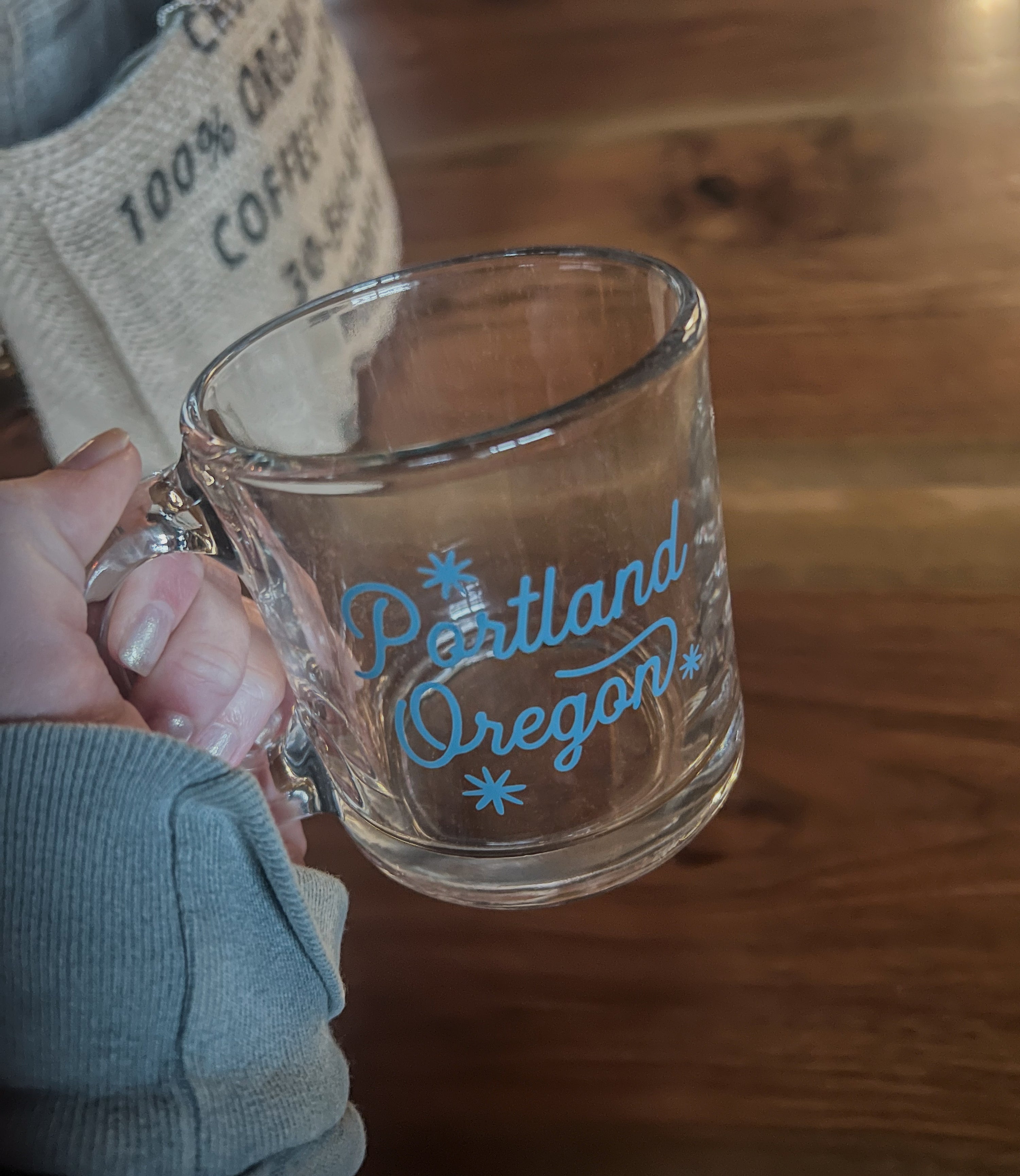 Holiday Glass Mug - Portland, Oregon - 13oz  