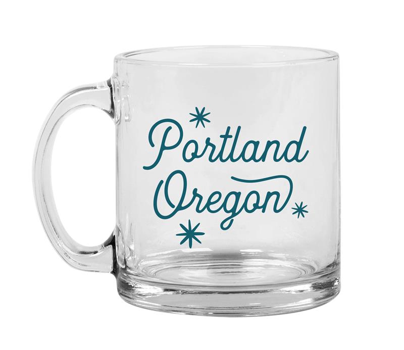 Holiday Glass Mug - Portland, Oregon - 13oz  