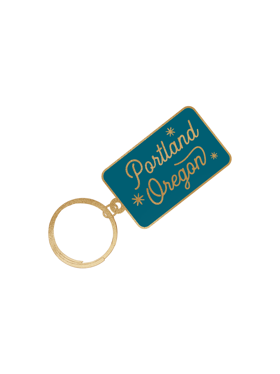 Holiday Enamel Keychain - Portland, Oregon